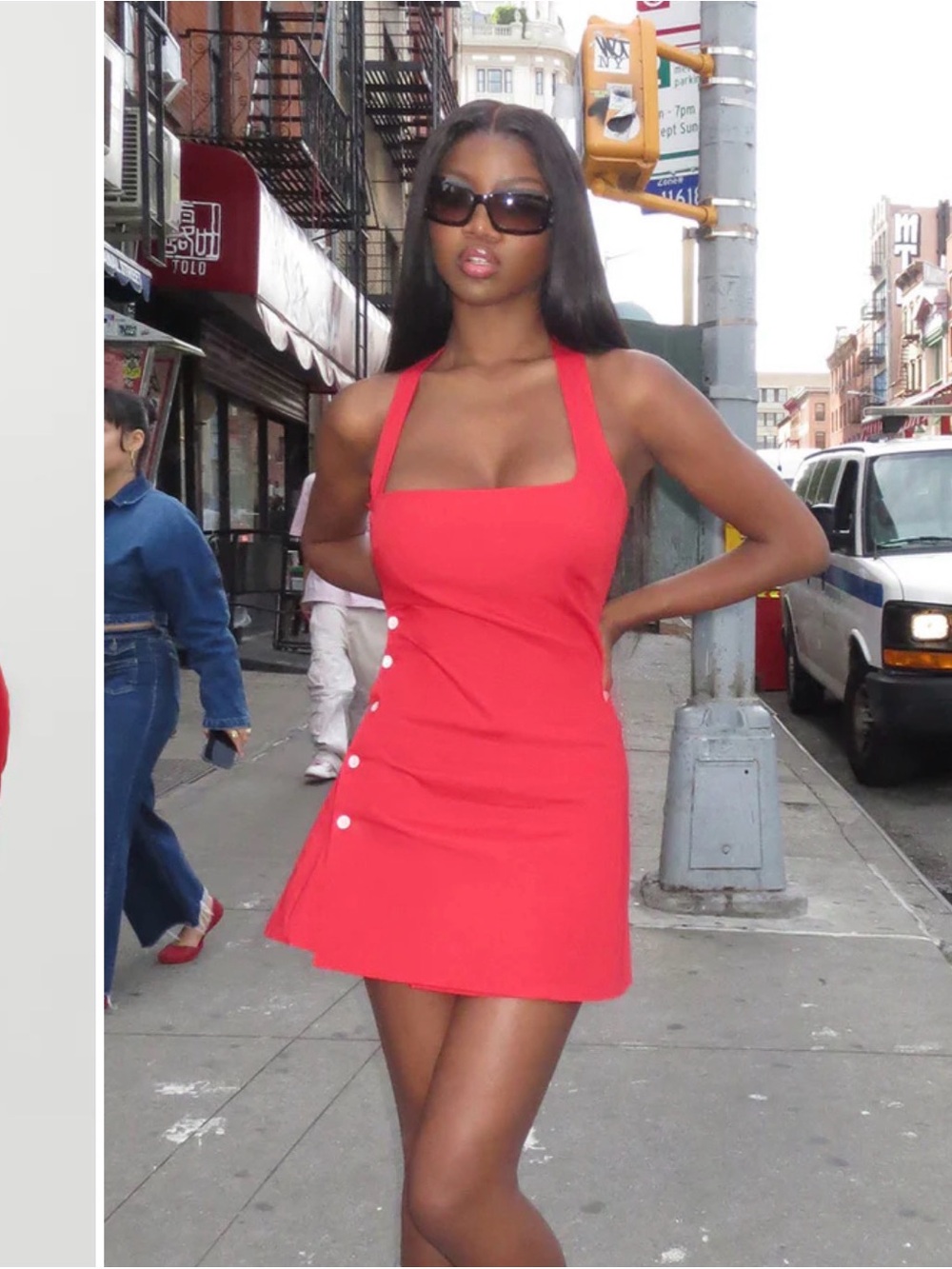Frankie's Bikinis Red Halter Mini Dress